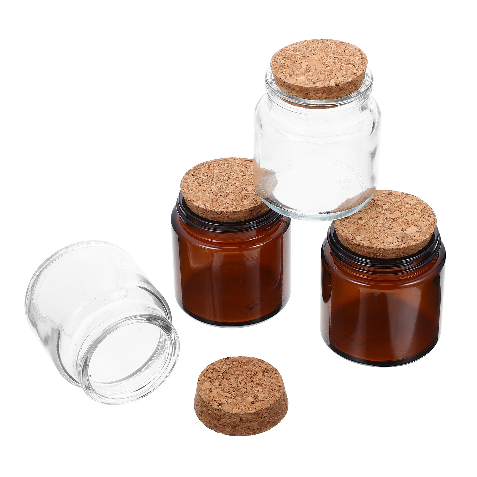 Candle Making Jars With Lids - مجموعة من 4 قطع عبوات زجاجية