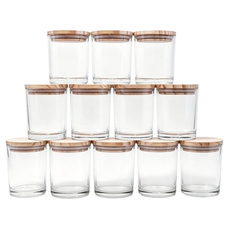 Candle Making Jars With Lids - عبوات شموع ABRU - 12 قطعة