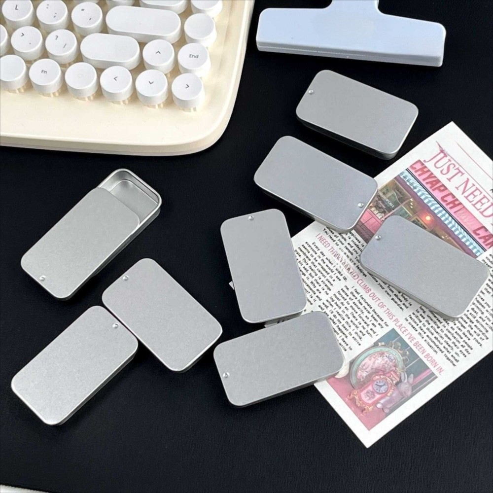 Tin Container Lid - صندوق تخزين معدني مستطيل الشكل متعدد