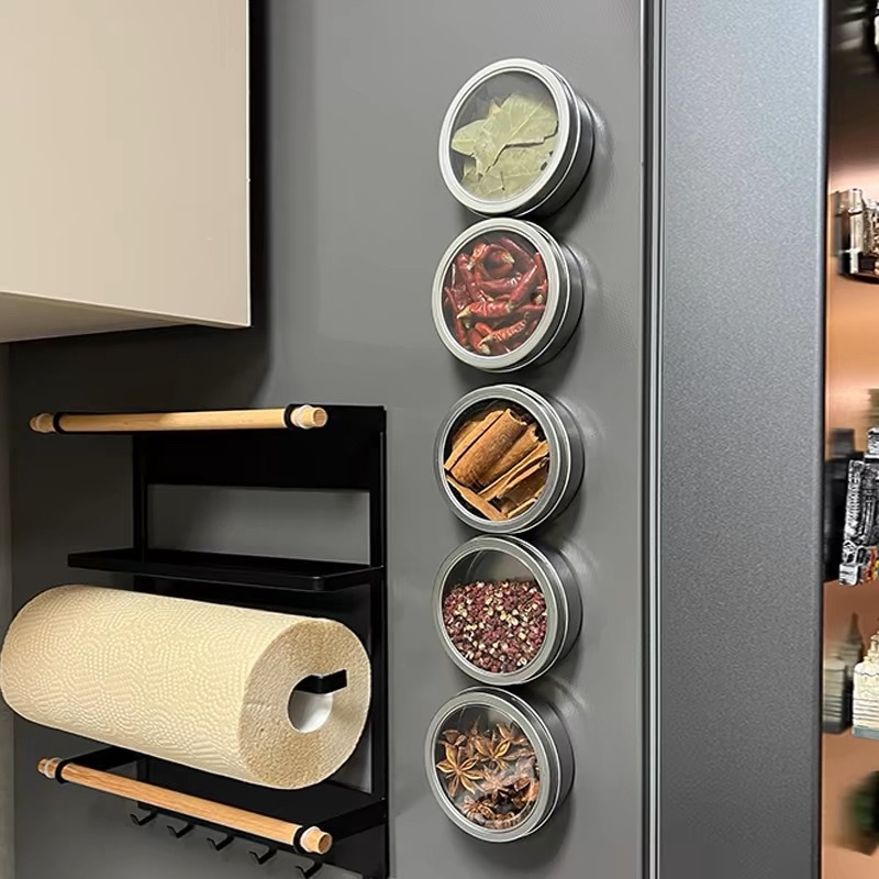 علب توابل مغناطيسية بأغطية شفا - مراجعة Tin Container Lid وسعره