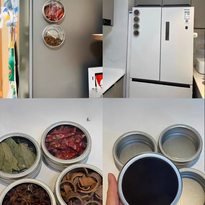علب توابل مغناطيسية بأغطية شفا - مراجعة Tin Container Lid وسعره