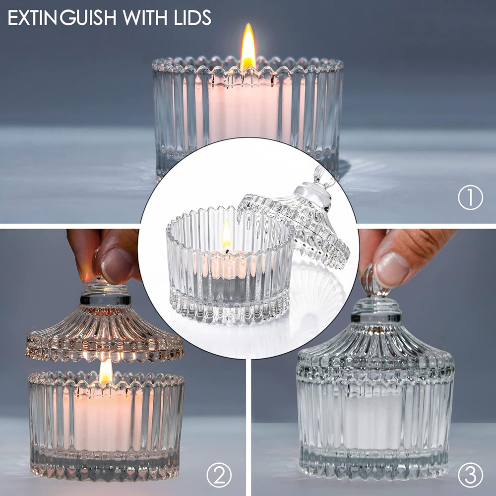 حاملات شموع صغيرة مع أغطية، حا - مراجعة Candle Making Jars With Lids وسعره